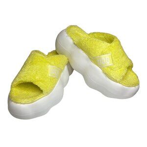 UGG Sugarcloud Women's Slide Sunny Yellow Platform Sandals Size 9